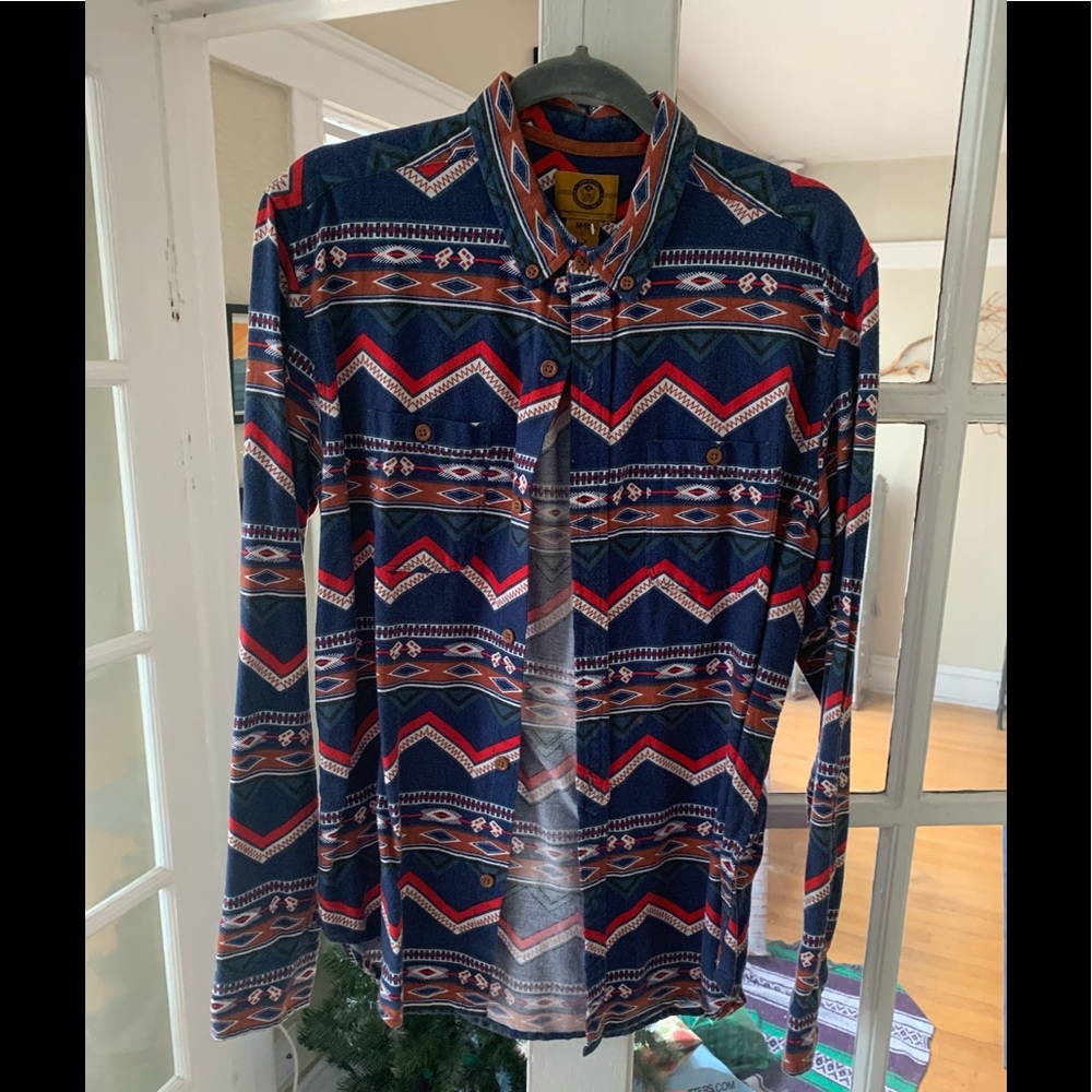 COPY - Stapleford Workwear Flannel Button Up in Blue Print